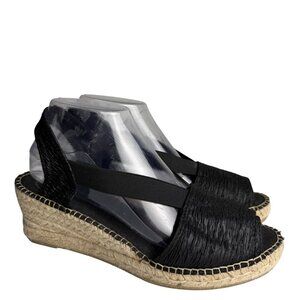 Toni Pons Teide Jute Espadrille Wedge Slingback Sandal Black EU 39 US 8.5